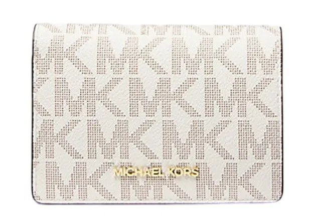 Michael Kors Jet Set Signature White Vanilla Wallet-Hover-Image