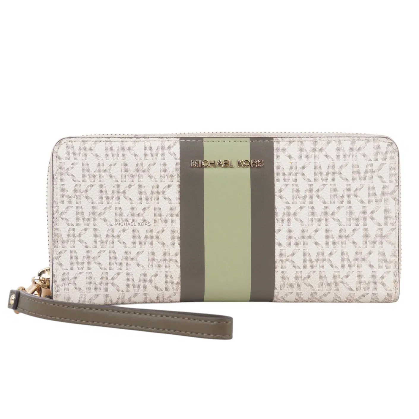 Michael Kors Logo Stripe Continental Wristlet