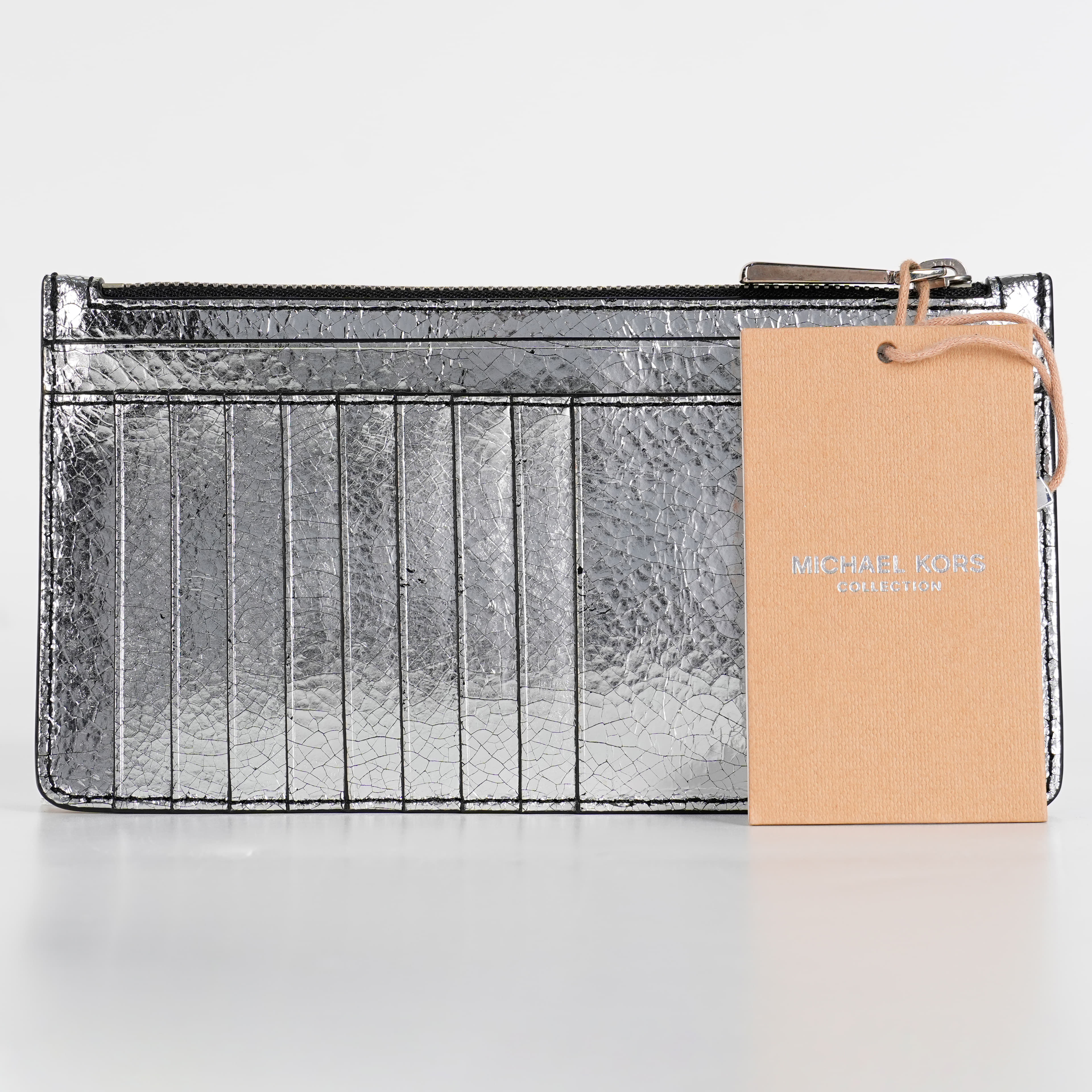 Michael Kors Large Jet Set Crinkled Metallic long pouch
