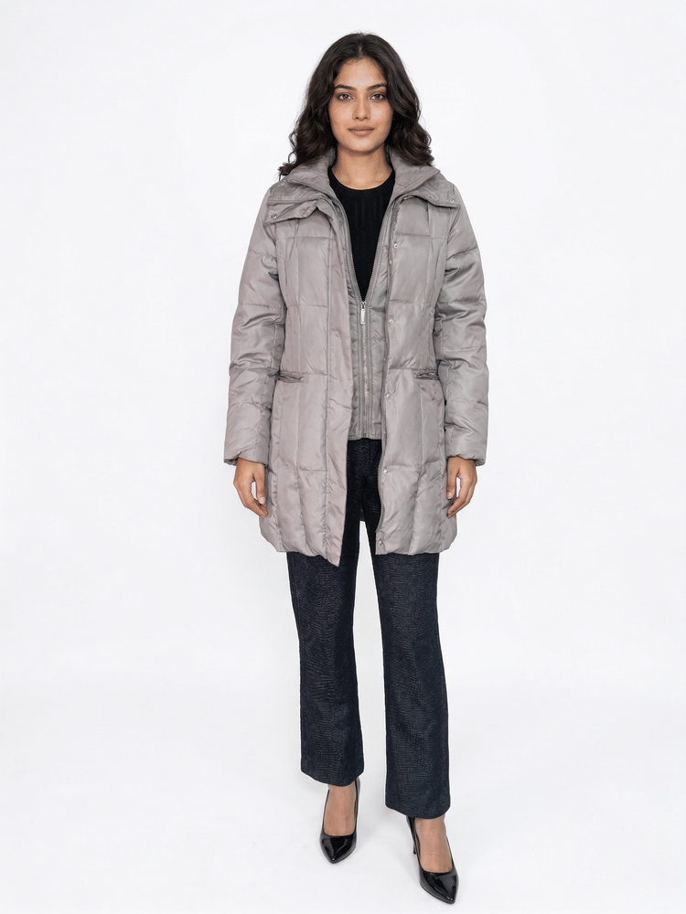 Michael Kors Grey Down Puffer Jacket-Hover-Image