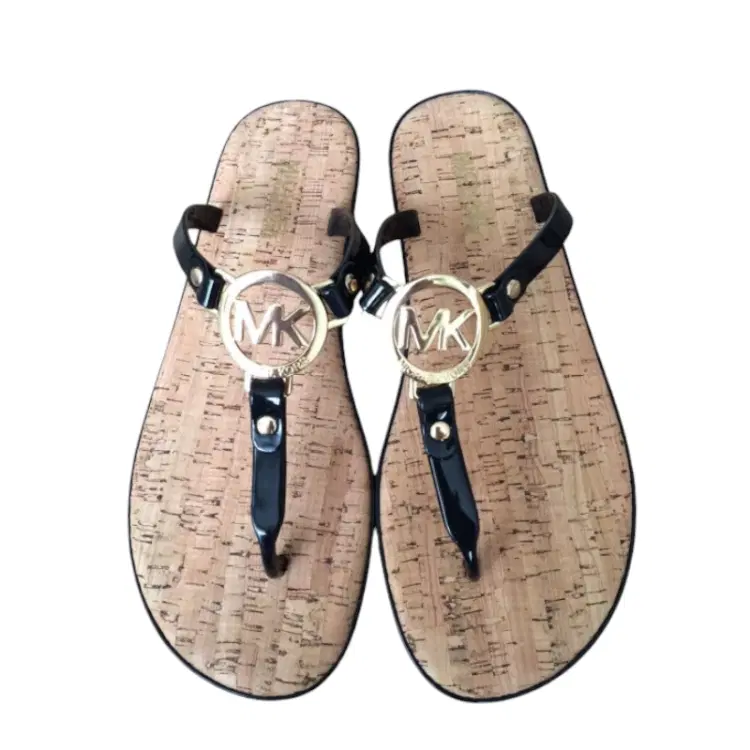 Michael Kors Monogram BLUE CHARM Jelly Cork Sandals Women's Size 7 NEW-Hover-Image