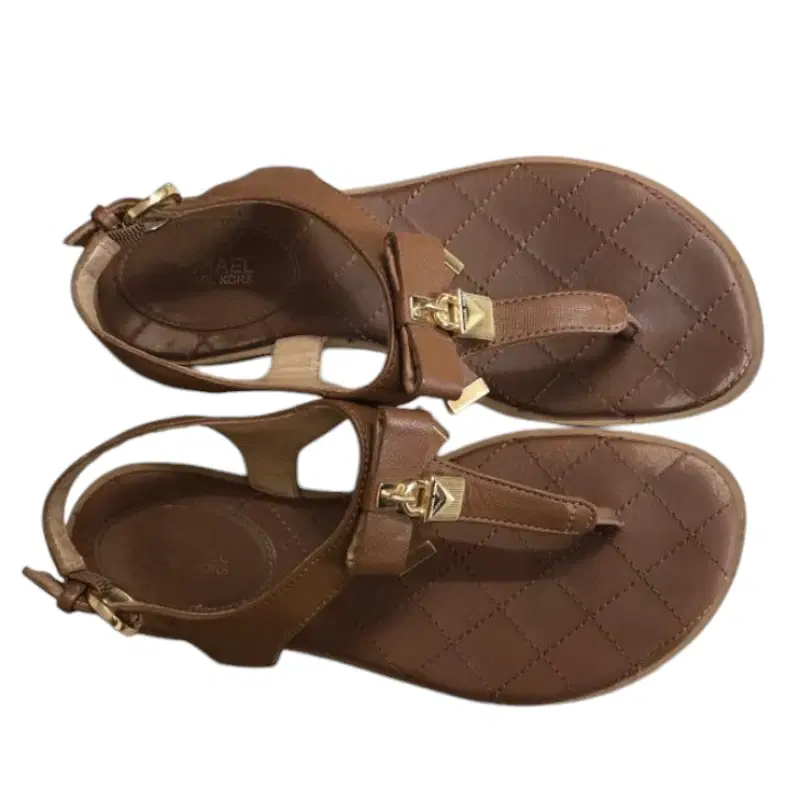 Michael Kors Alice Thong Leather Padlock Sandals