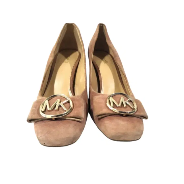 Michael Kors MK Logo Suede Heels-Hover-Image