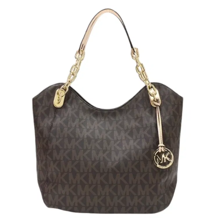 Michael Kors MD Lilly PVC MK Signature Chain Tote Medium-Hover-Image