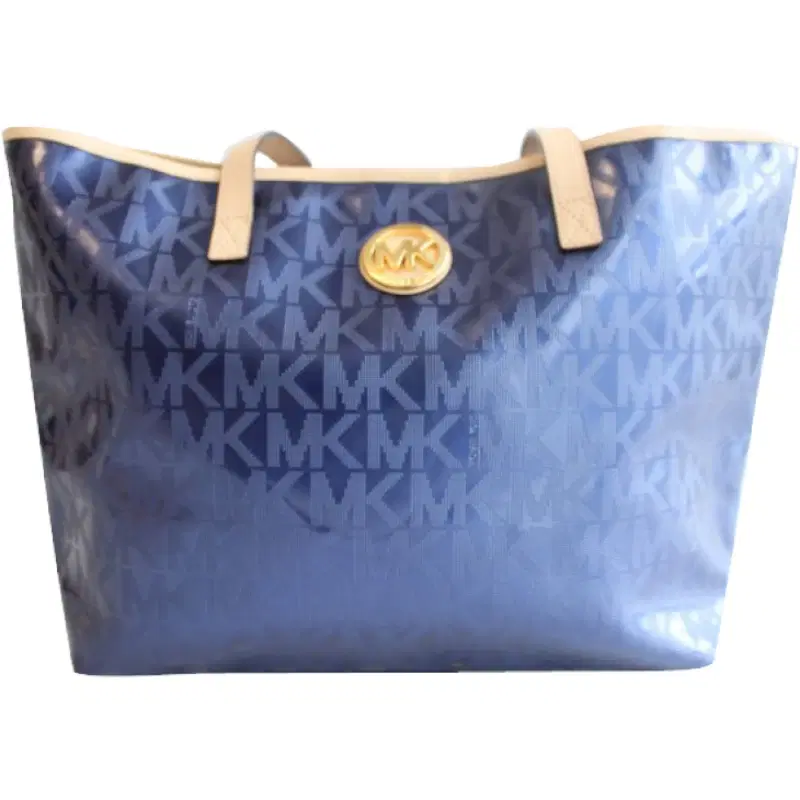 Michael Kors Indigo Patent Leather Monogram Tote