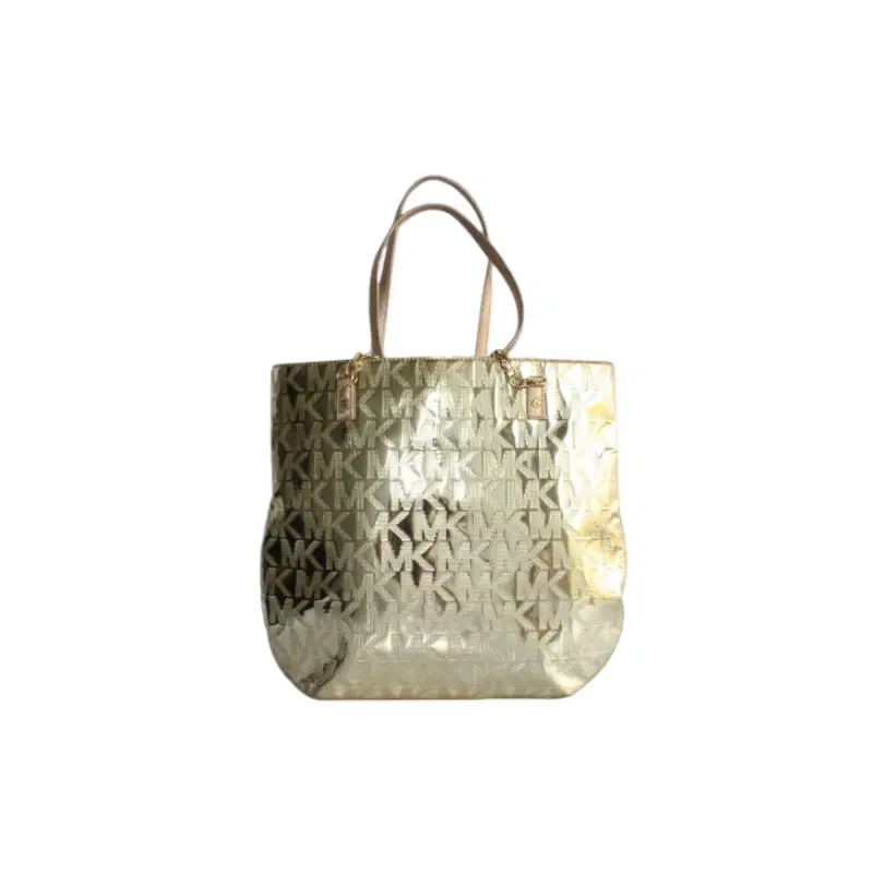 Michael Kors Gold Chain Monogram Metallic Shopper