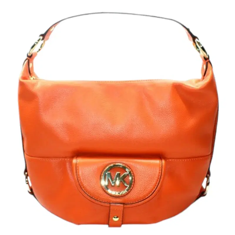 Michael Kors Fulton Leather Large Shoulder Bag Tangerine