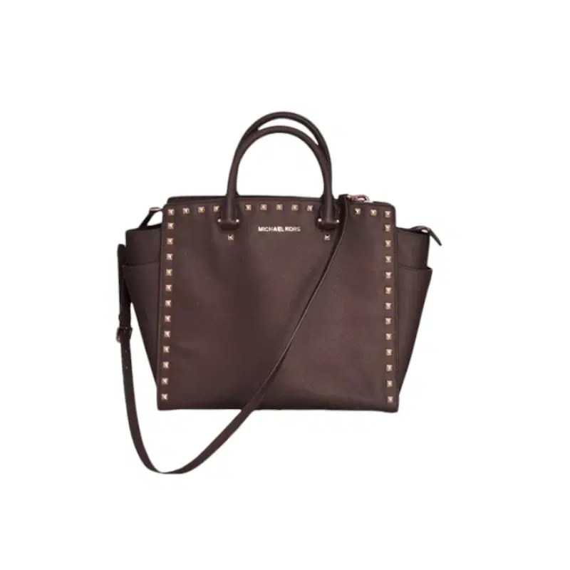Michael Kors Selma Medium Studded Leather Satchel
