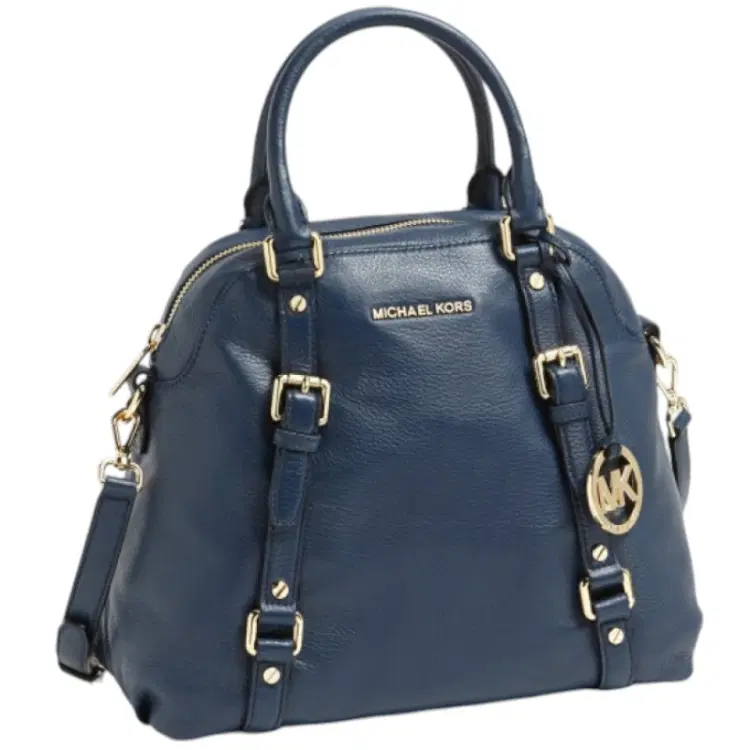 Michael Kors Bedford Large Bowling Satchel, Navy-Hover-Image