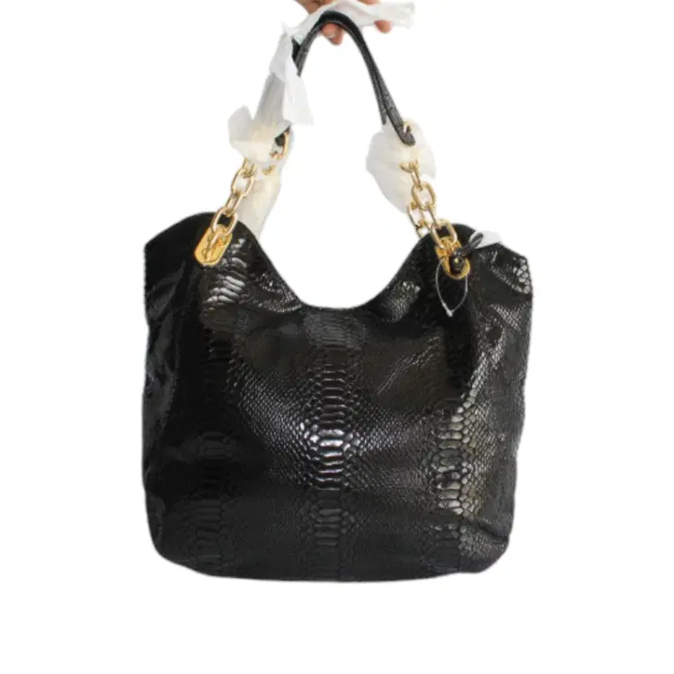 Michael Kors Lilly Large Tote Black Python-Hover-Image