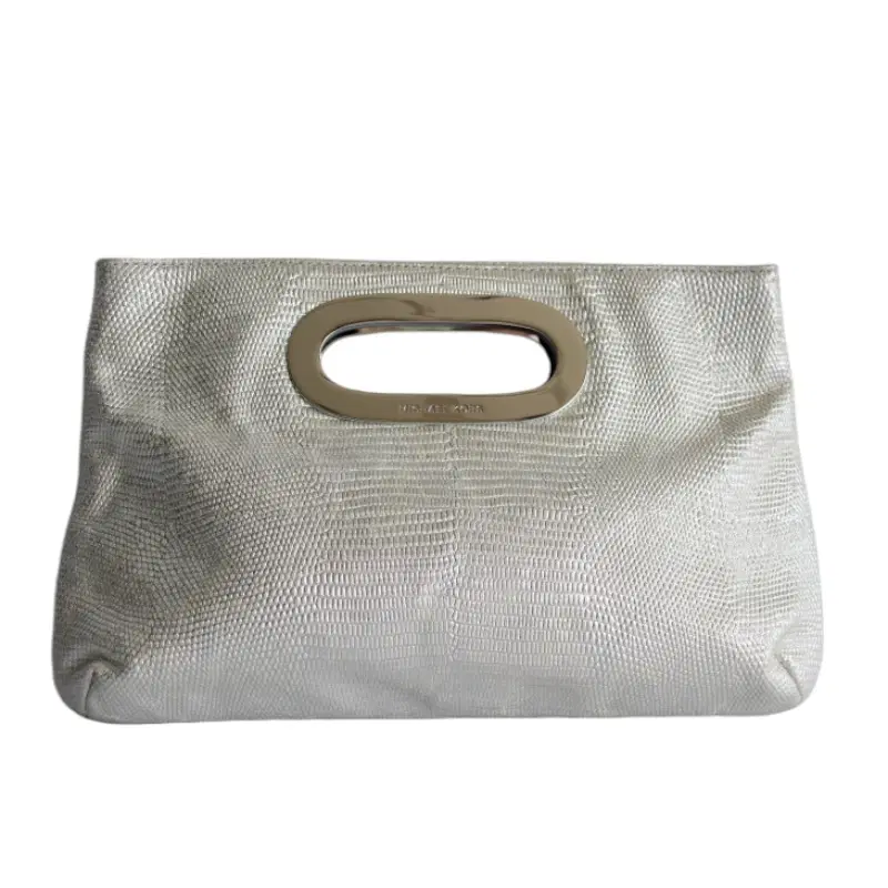 Michael Kors Berkley Metallic Silver Clutch