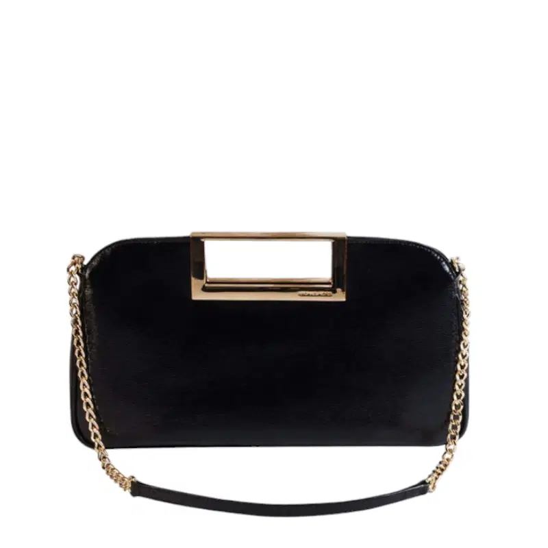 Michael Kors Berkley Patent Leather Large Clutch Bag - Black