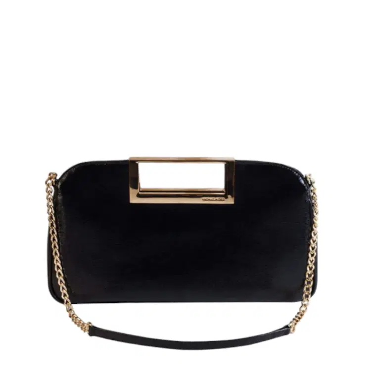 Michael Kors Berkley Patent Leather Large Clutch Bag - Black-Hover-Image