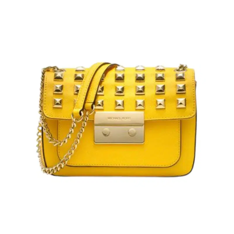 Michael Kors Small Sloan Pyramid-Stud Saffiano Flap Bag