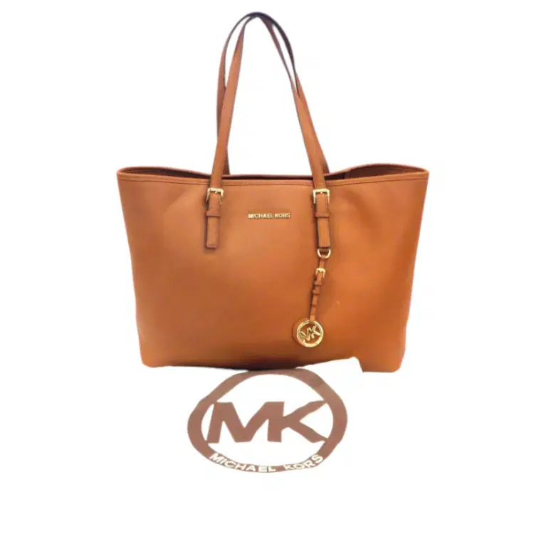 Michael Kors Jet Set Travel Saffiano Leather Tote Large, Tan-Hover-Image