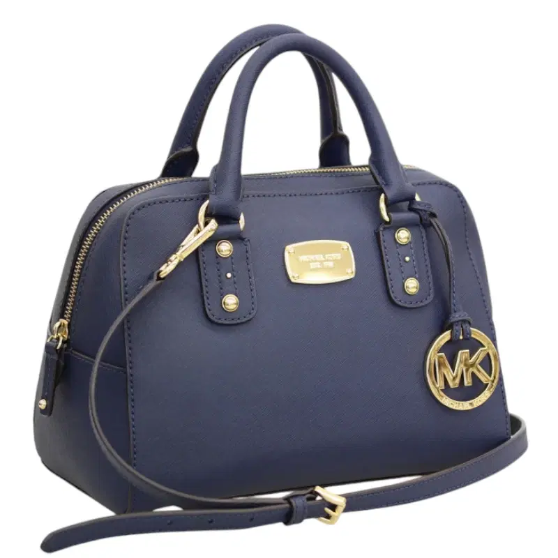 Michael Kors Women's Saffiano Stud Leather Small Crossbody Blue Satchel