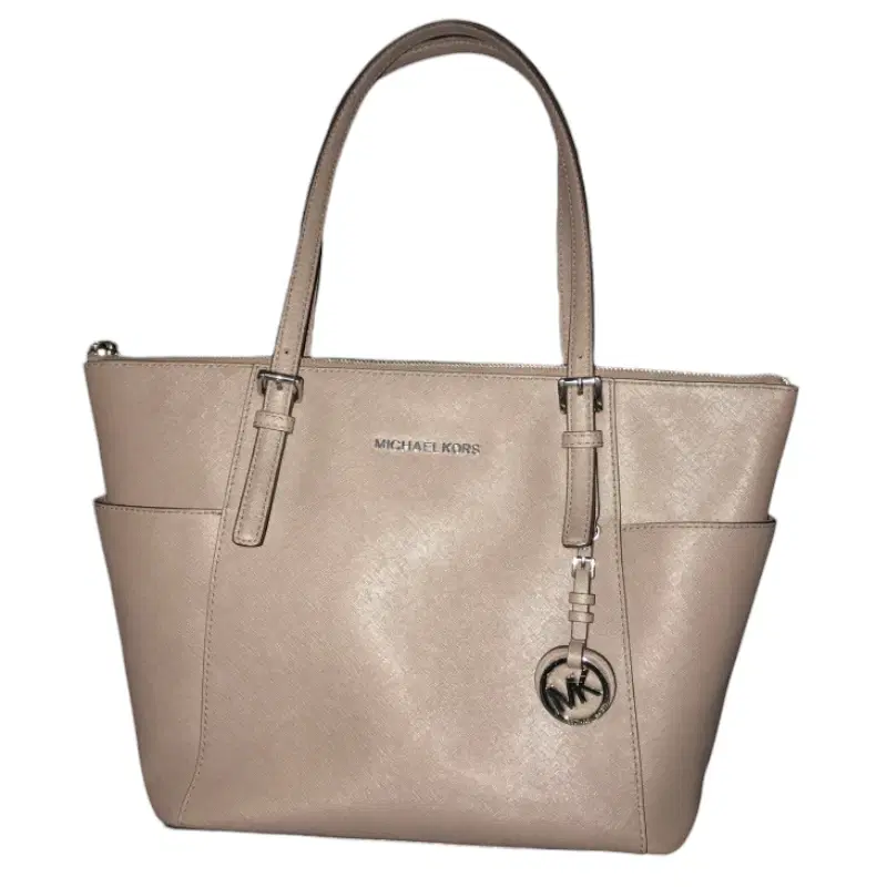 Michael Kors Cement White Medium Jet Set Top-Zip Tote