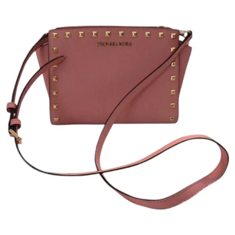 Michael Kors Pale Pink Selma Stud Cross Body Bag