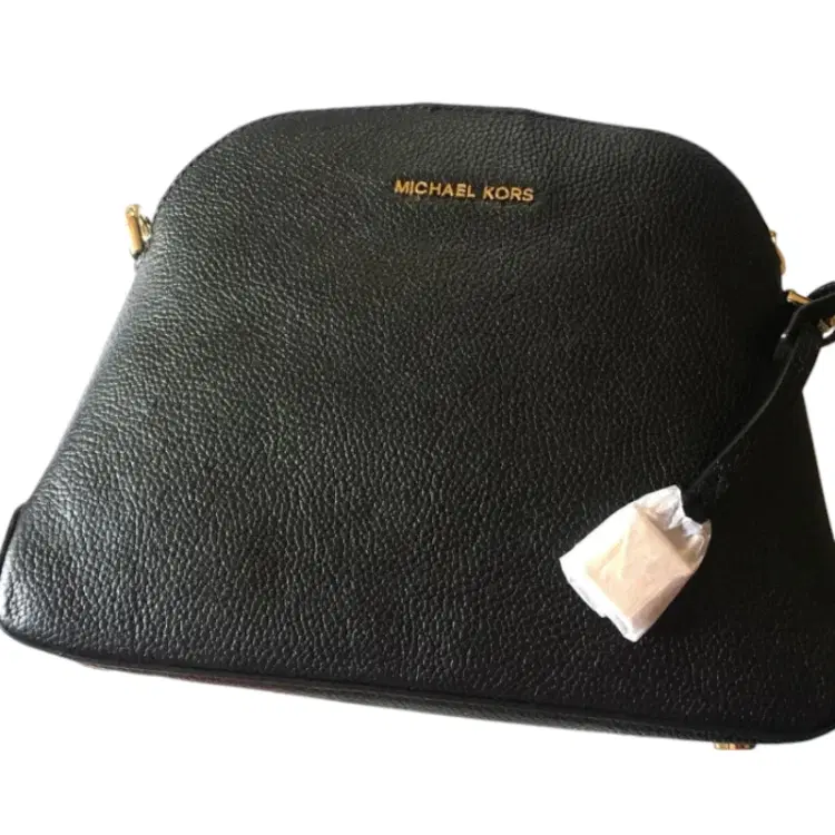 Michael Kors Black Leather Dome Crossbody Bag-Hover-Image