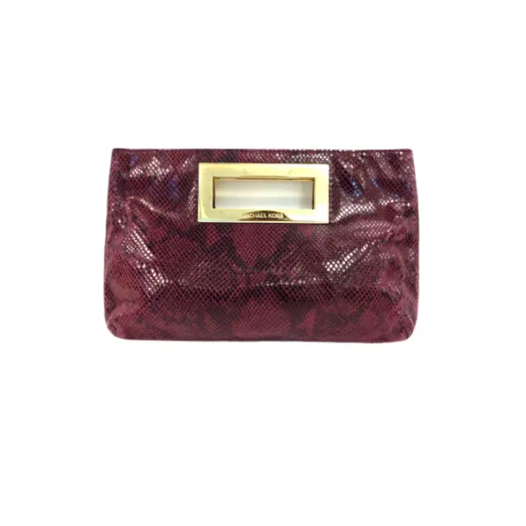 Michael Kors Berkley Python Leather Clutch-Hover-Image