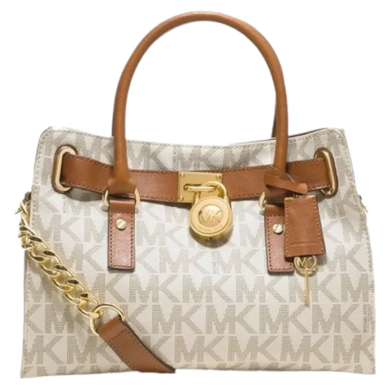 Michael Kors Hamilton Logo PVC Vanilla Satchel