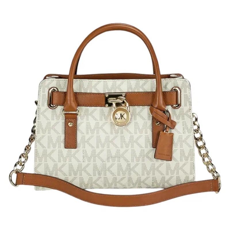Michael Kors Hamilton Logo PVC Vanilla Satchel