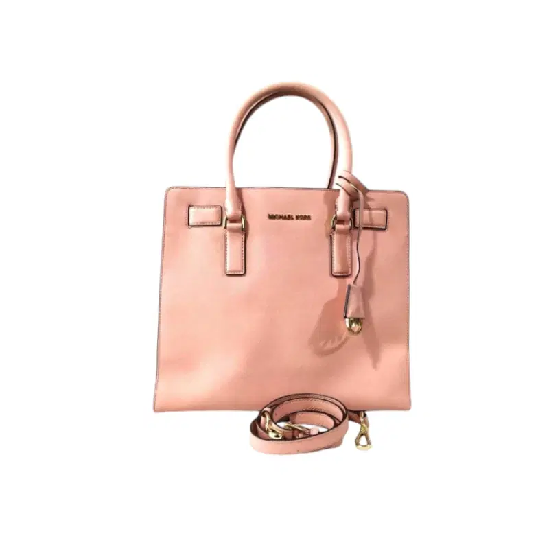 Michael Kors Dillon Saffiano-Leather Pink Satchel