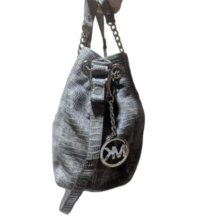 Michael Kors Jet Set Chain Nickel Lizard Tote-Hover-Image