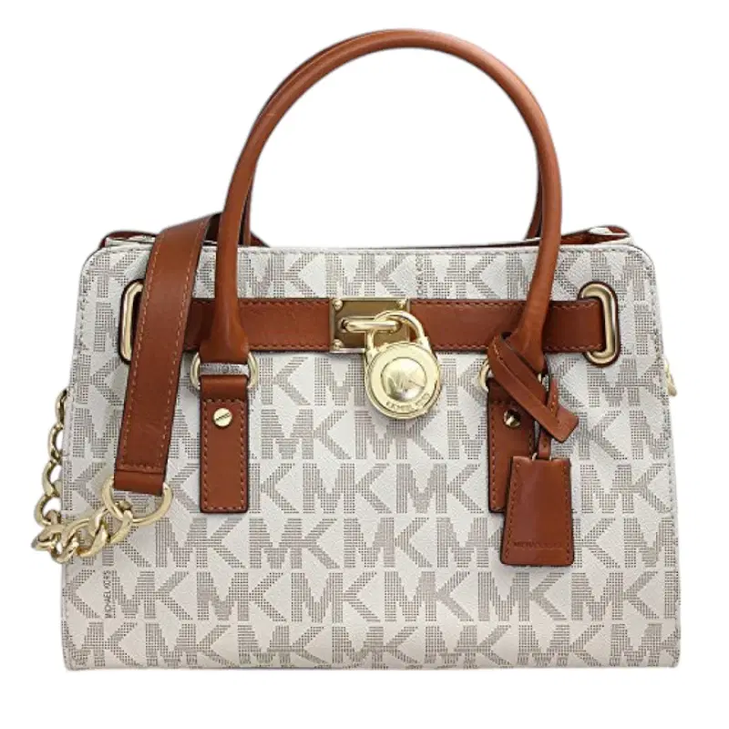 Michael Kors Hamilton Logo Vanilla Satchel