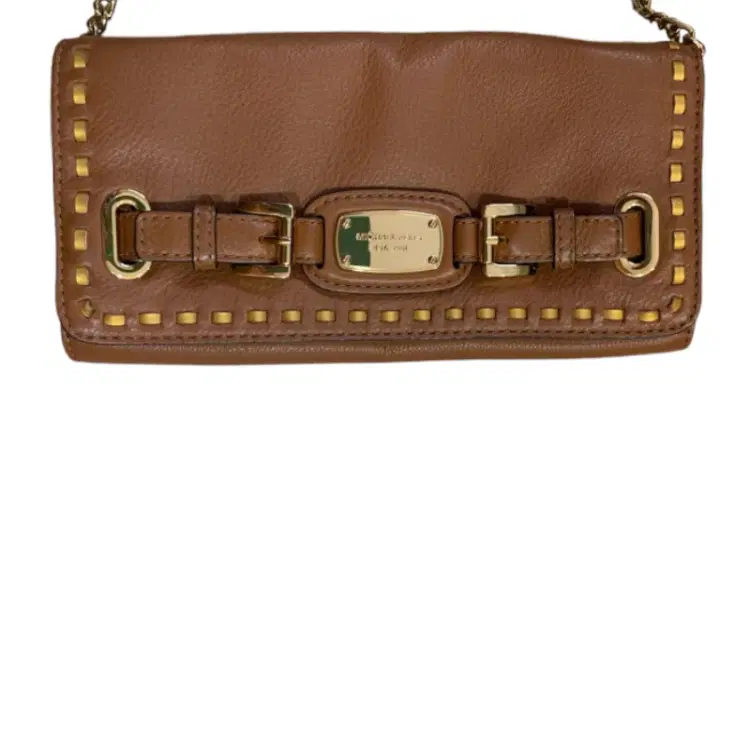 Michael Kors Hamilton Whipped Luggage Brown Clutch-Hover-Image