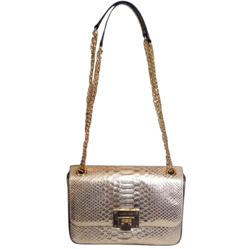 Michael Kors Crocs Embossed Pale Gold Shoulder Bag