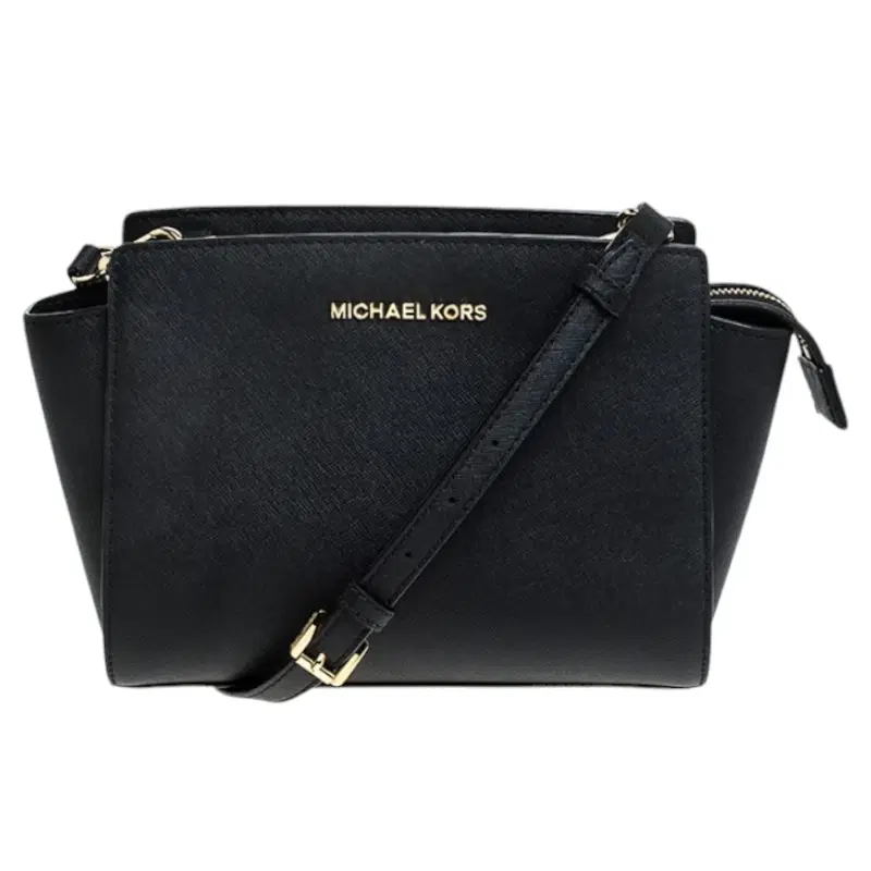 Micheal Kors Black Leather Small Selma Crossbody Bag