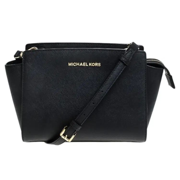 Micheal Kors Black Leather Small Selma Crossbody Bag-Hover-Image