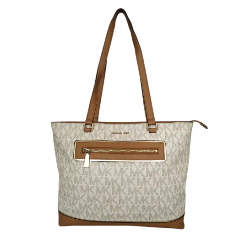 Michael Kors Vanilla Signature Specchio Frame Out Large NS Tote