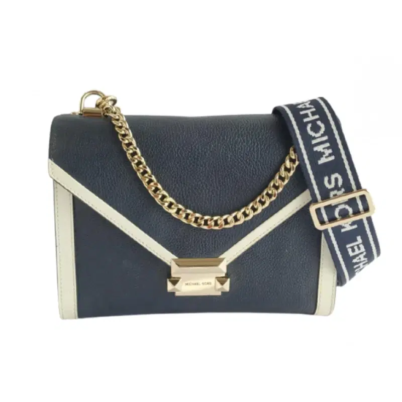 Michael Kors Blue Whitney Large Pebbled Leather Convertible Shoulder Bag