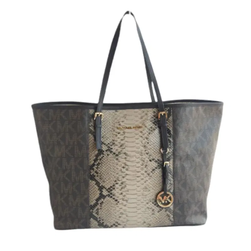 Michael Kors Jet Set Signature Python Embossed Tote