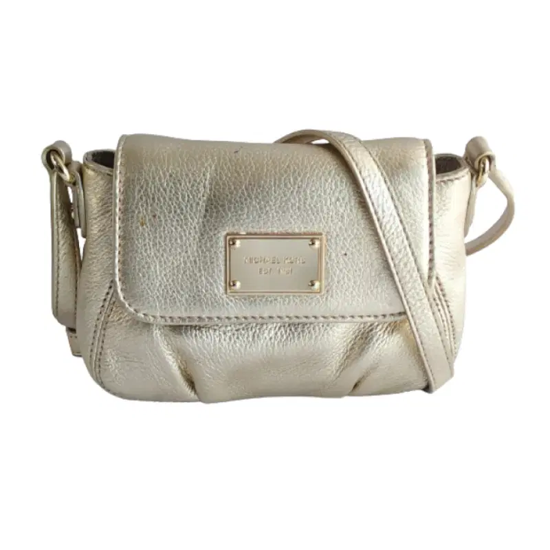 Michael Kors Gold Jet Set Item Small Flap Crossbody Bag