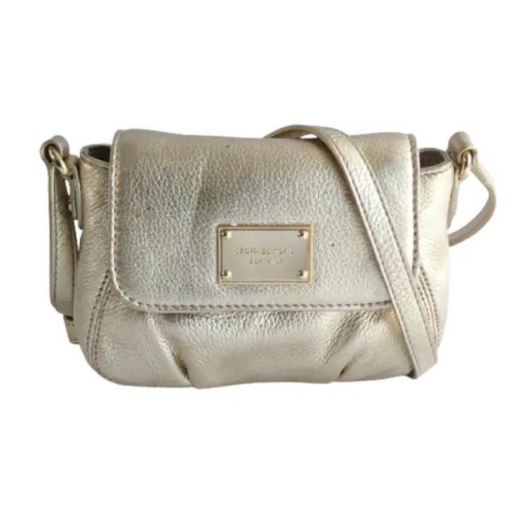 Michael Kors Gold Jet Set Item Small Flap Crossbody Bag-Hover-Image