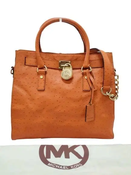 Michael Kors Hamilton Ostrich-Stamped Leather Satchel-Hover-Image