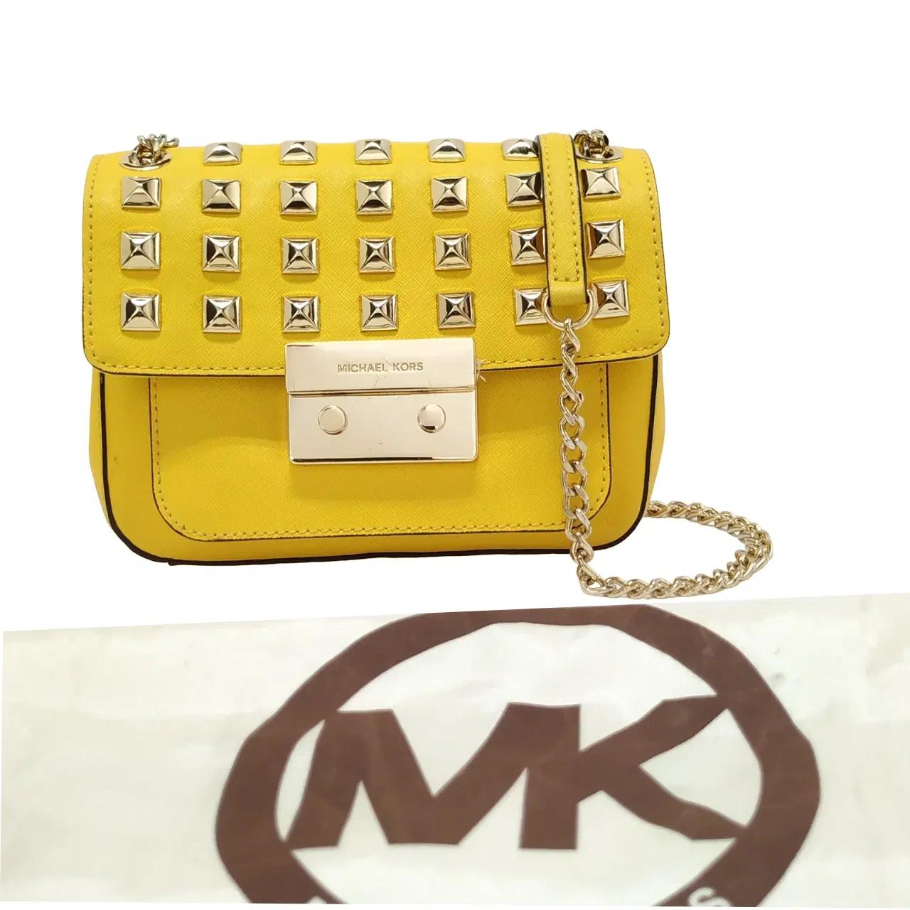 Michael Kors Studded Yellow Crossbody Bag