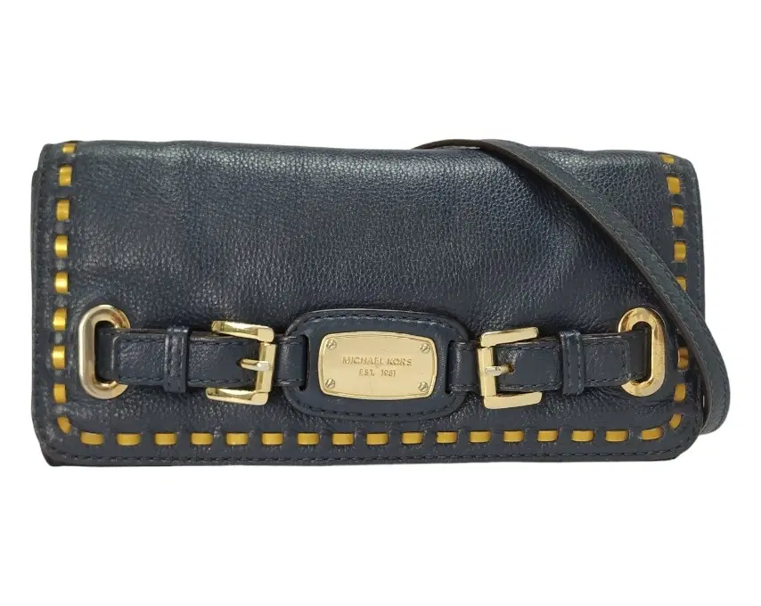 Michael Kors Hamilton Blue Chain Clutch Bag