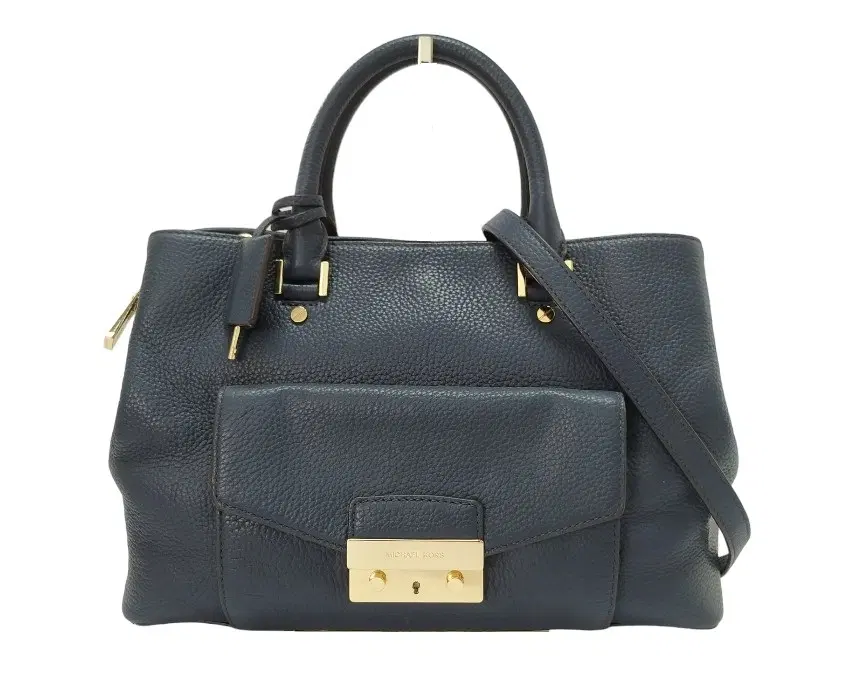 Michael Kors Haley Satchel Bag Admiral Navy Gold Bag