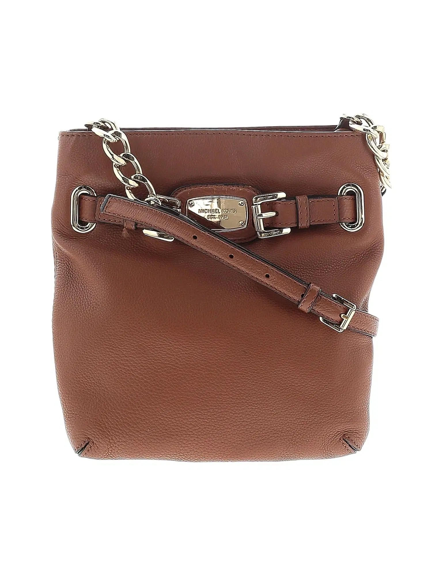Michael Kors Solid Leather Chain Linked Crossbody Bag