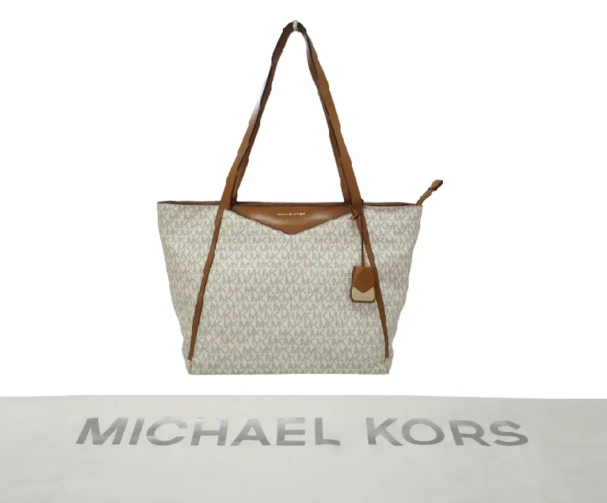 Michael Kors Whitney Large Top Zip Tote in Signature Vanilla Bag
