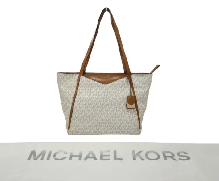 Michael Kors Whitney Large Top Zip Tote in Signature Vanilla Bag-Hover-Image