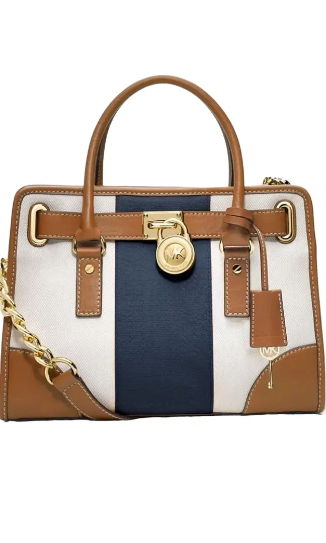 Michael Kors Multicolor Color Leather and Canvas Large Hamilton Tote