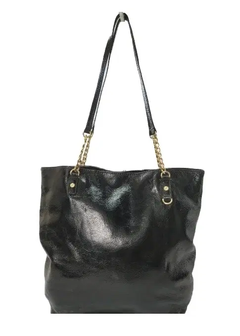 Michael Kors Black Patent Leather Chain & Leather Strap Tote-Hover-Image
