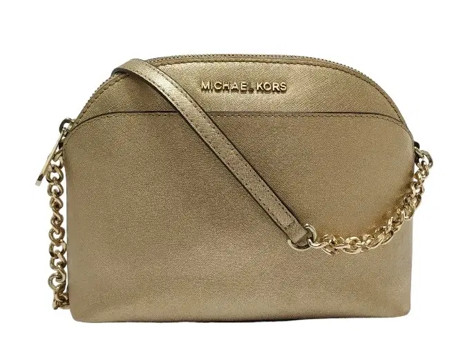 Michael Kors Gold Leather Emmy Crossbody Bag