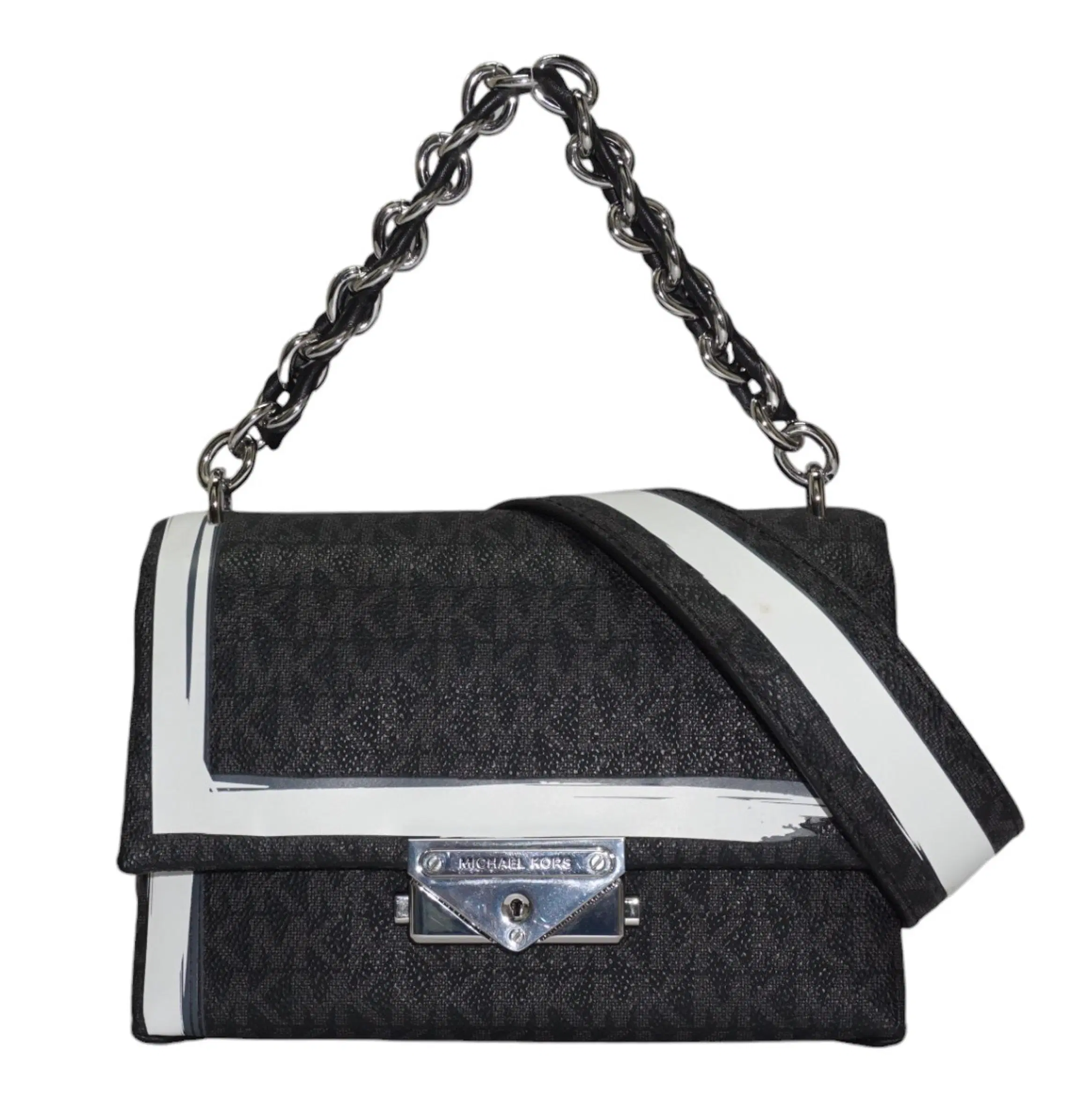 Michael Kors Cece Medium Logo Painterly Stripe Bag
