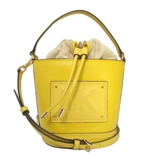 Michael Kors Yellow Bucket Leather Bag